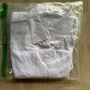 NEW Amazon Essentials Men's Regular Fit S/S Pocket Oxford Shirt - Lavendar - L